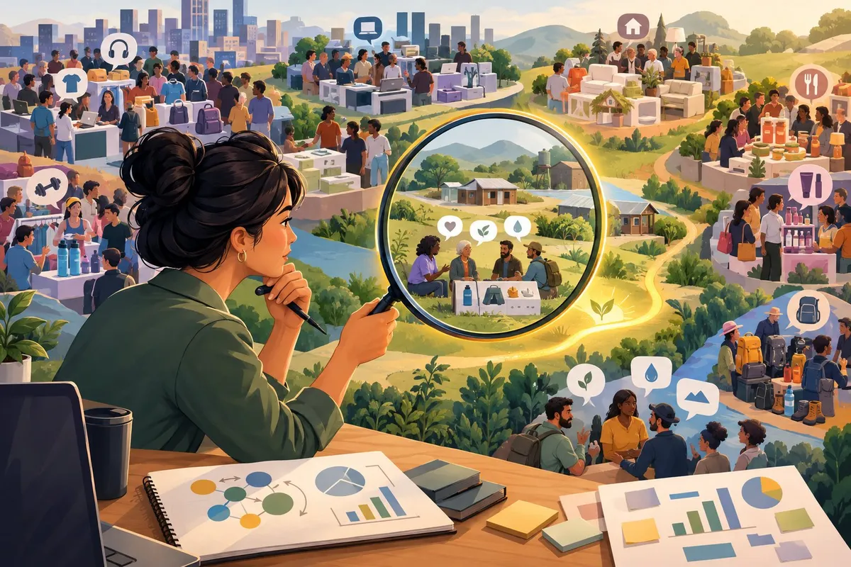 An entrepreneur examines a busy marketplace and spots an overlooked community with unmet needs.