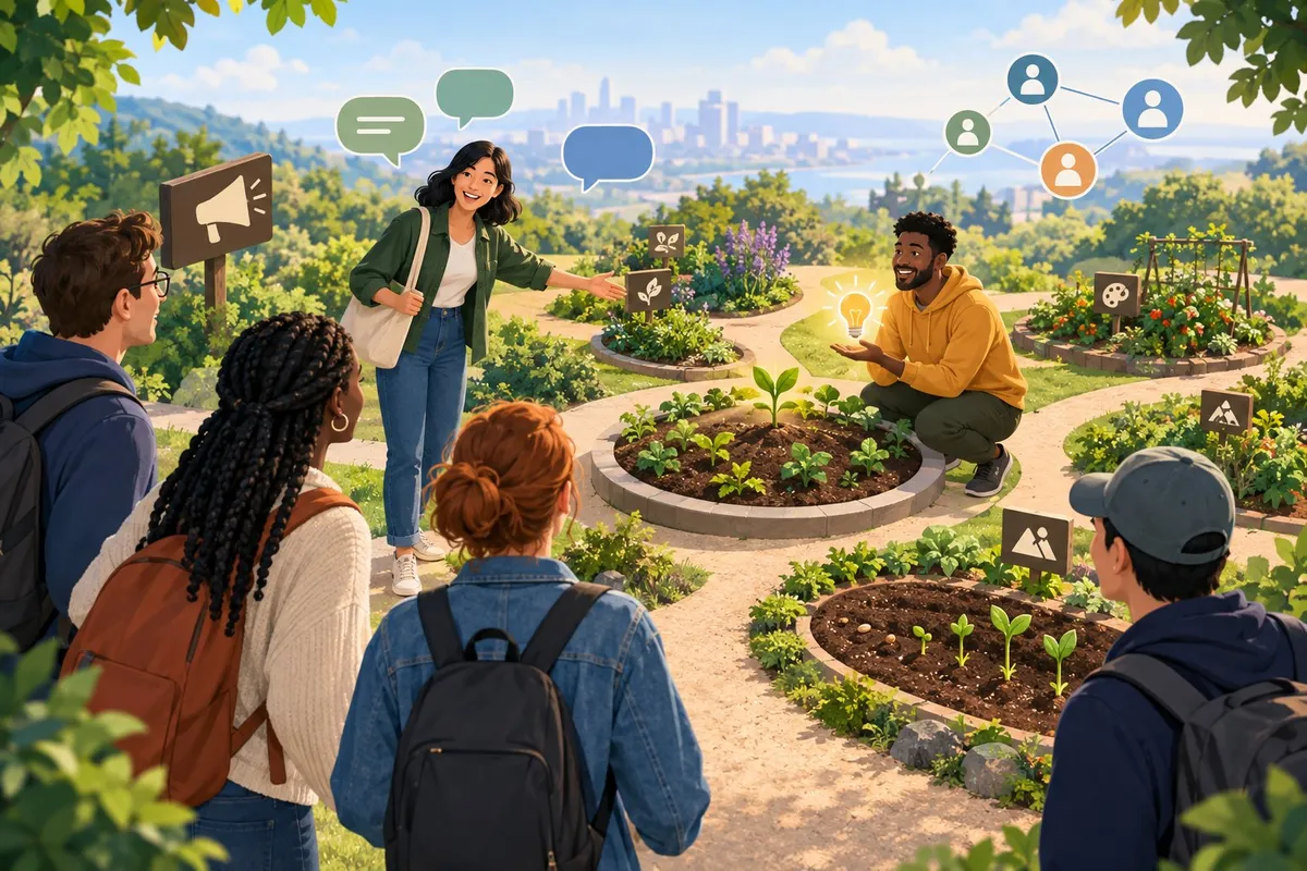 A small group welcomes new people into a growing online community.